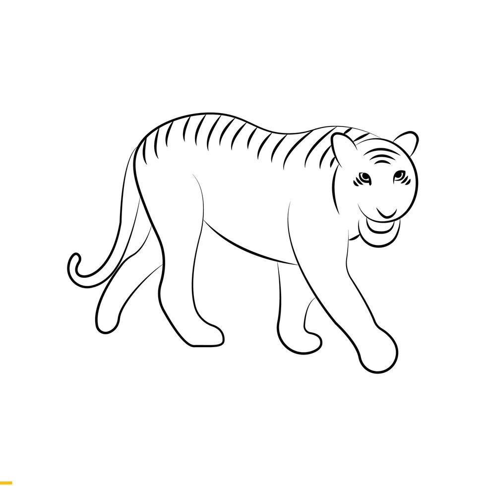 design de logotipo de vetor de arte em linha tigre para negócios e empresas