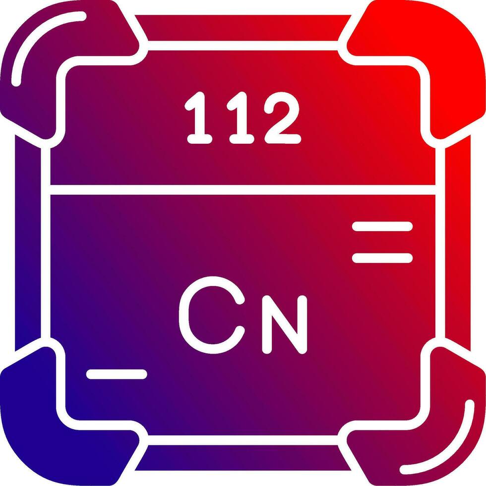 copernicium sólido gradiente ícone vetor