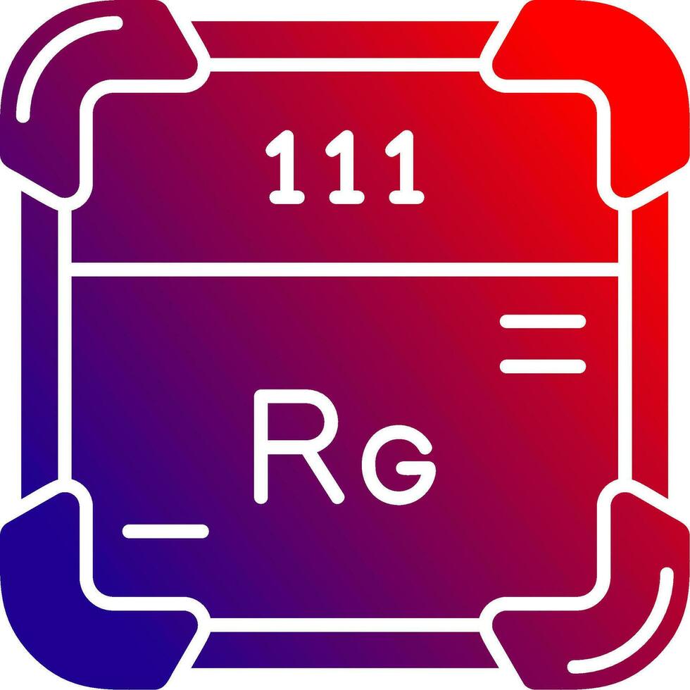 roentgenium sólido gradiente ícone vetor