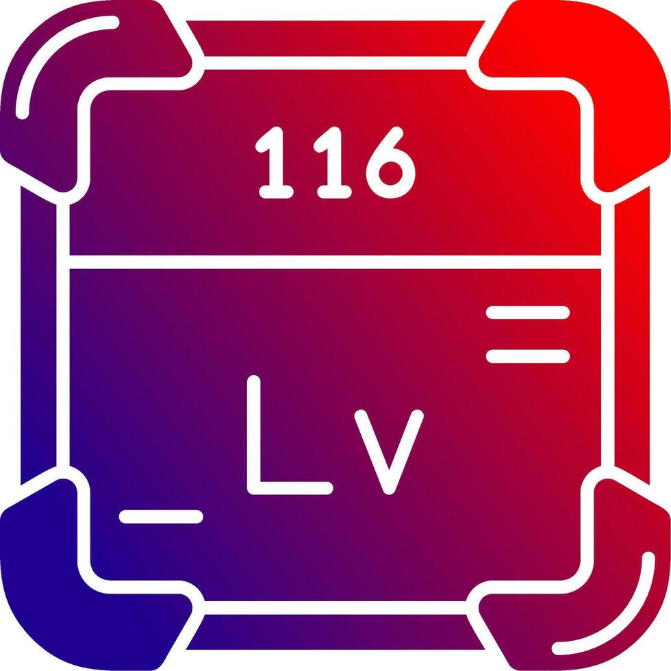 Livermorium sólido gradiente ícone vetor