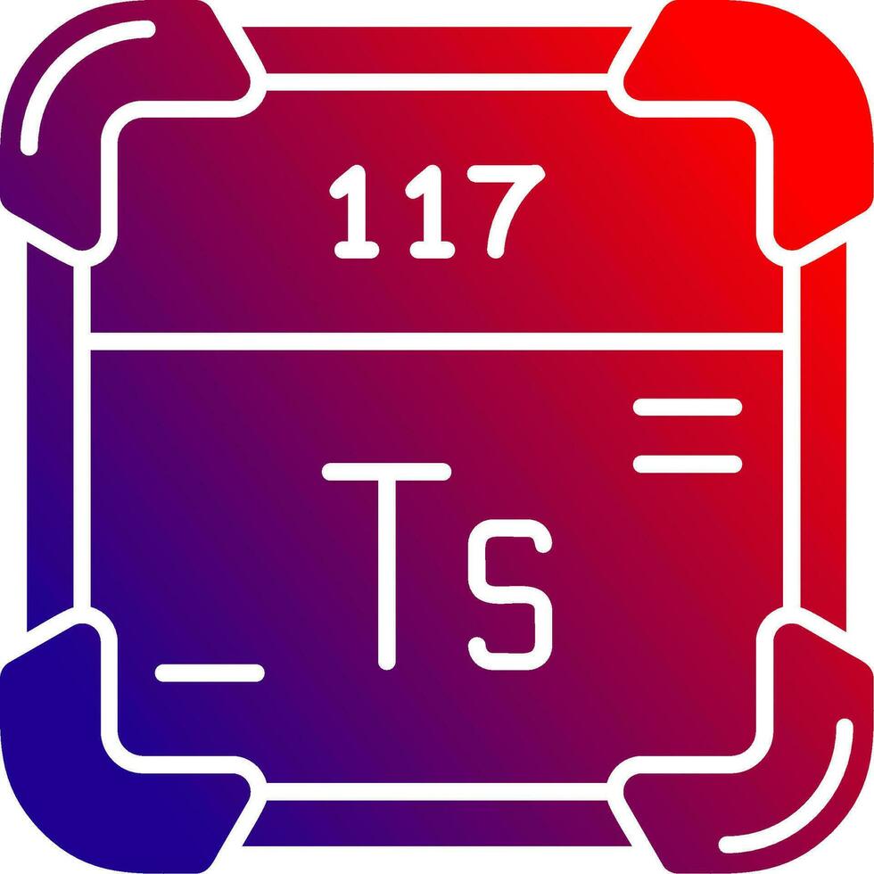 tennessine sólido gradiente ícone vetor