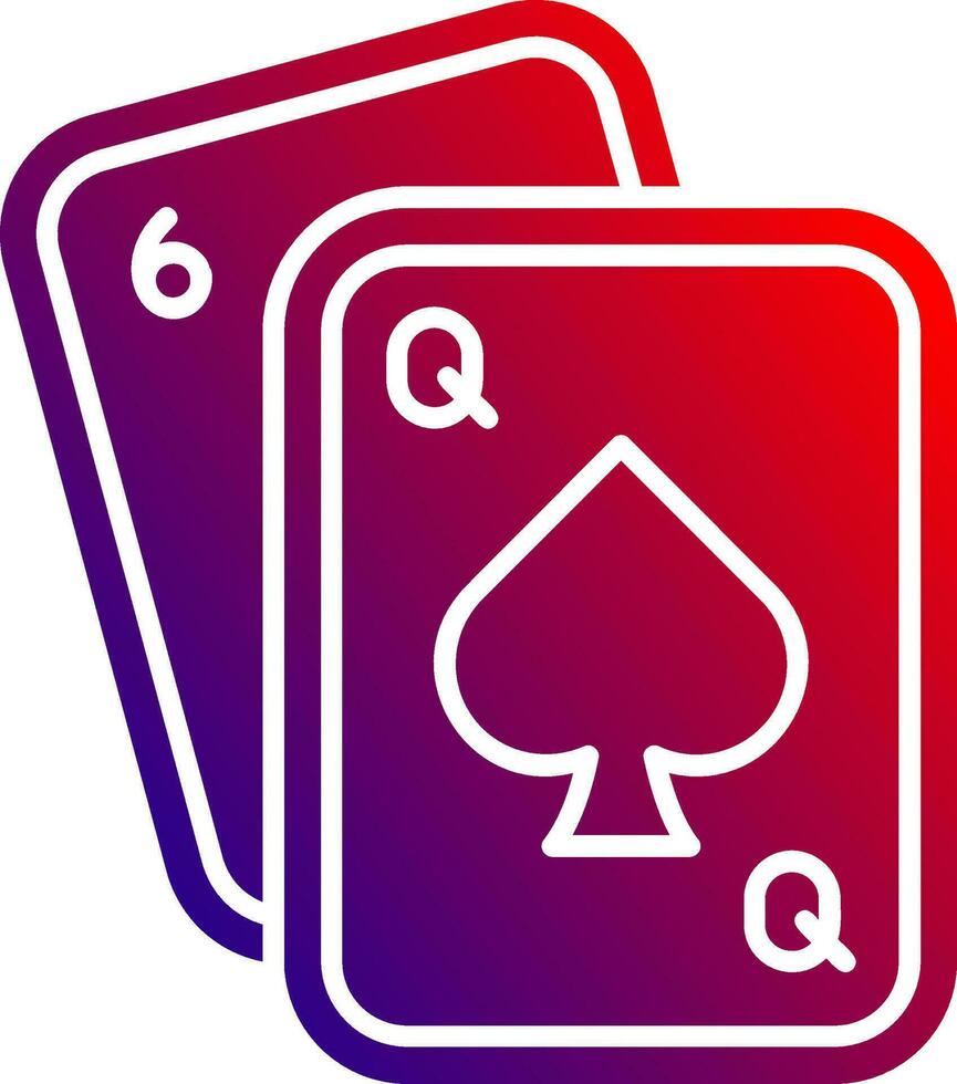 pôquer sólido gradiente ícone vetor