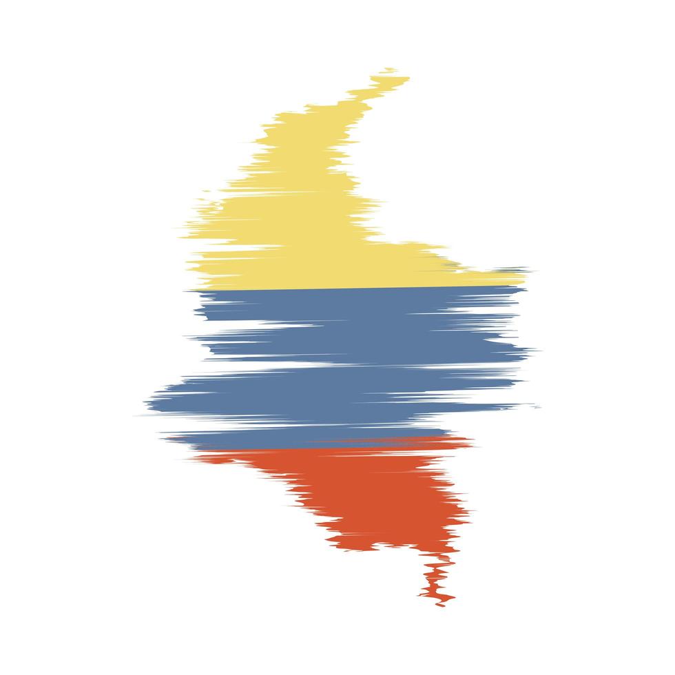 mapa colombiano com bandeira vetor