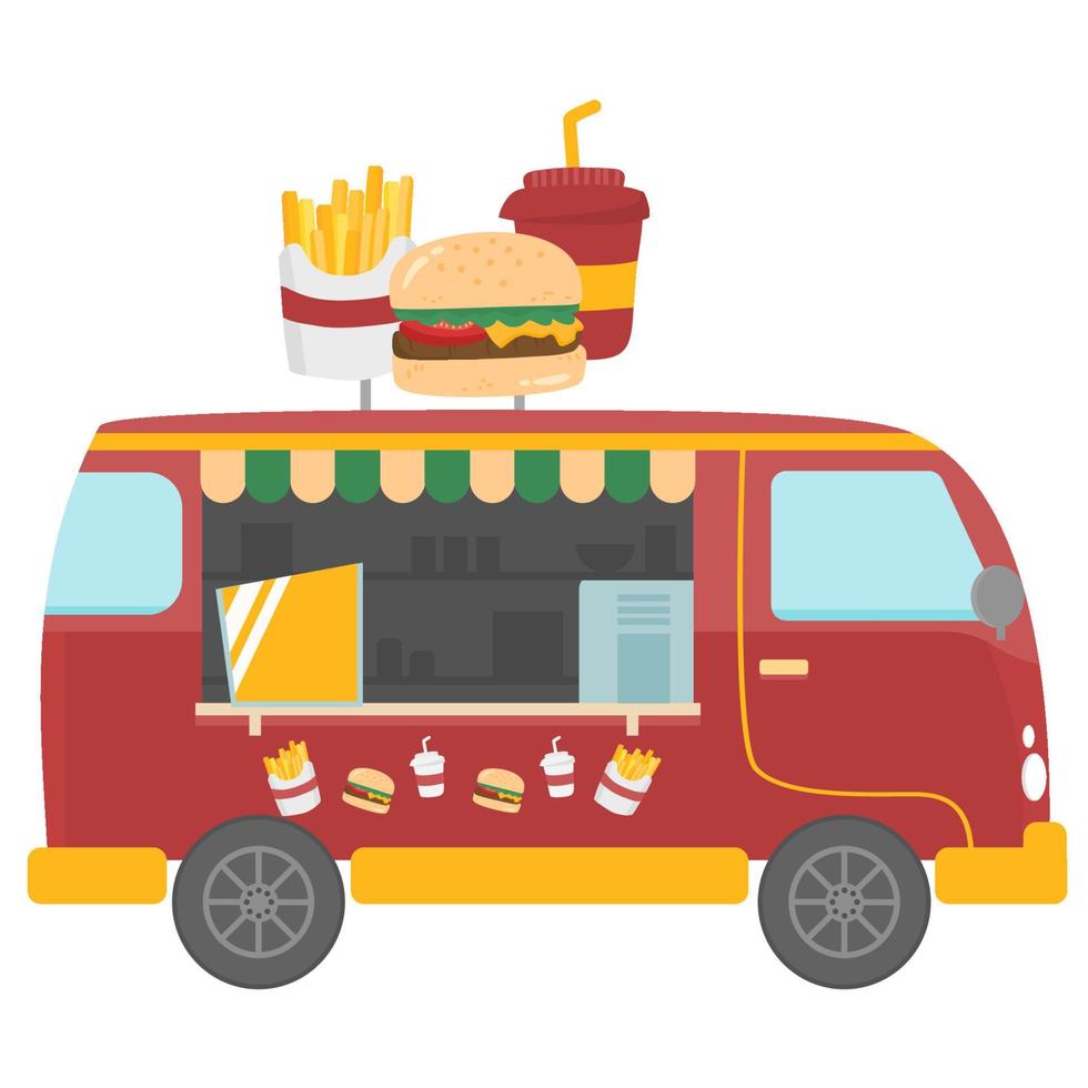 design de vetor de caminhão de fast food