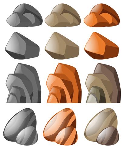 Formas diferentes de pedra vetor