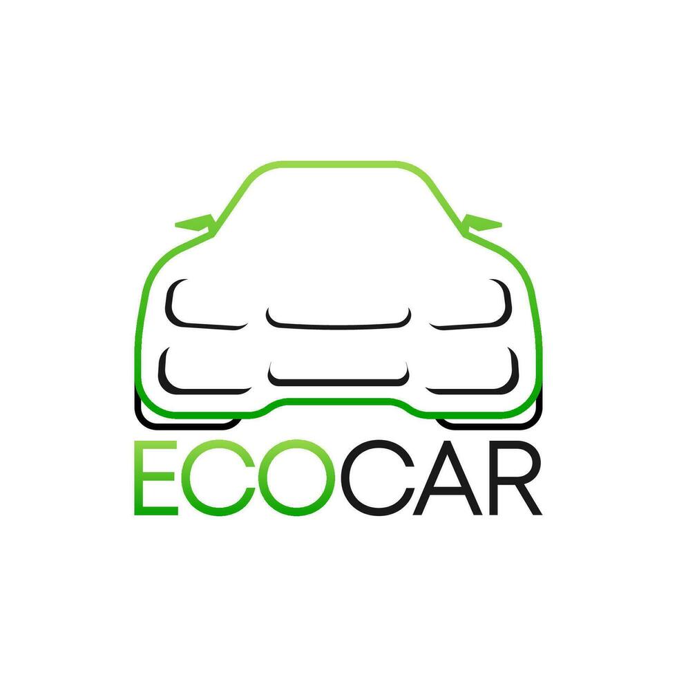 bandeira com verde eco carro. ecologia conceito. elétrico poder. ecológico transporte conceito. vetor