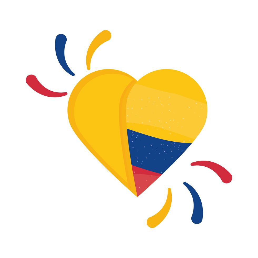 bandeira da colômbia coração vetor