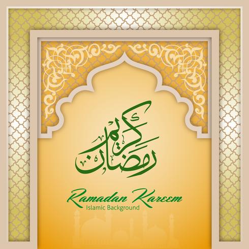 Ramadan Kareem Greeting Background Arco Islâmico vetor