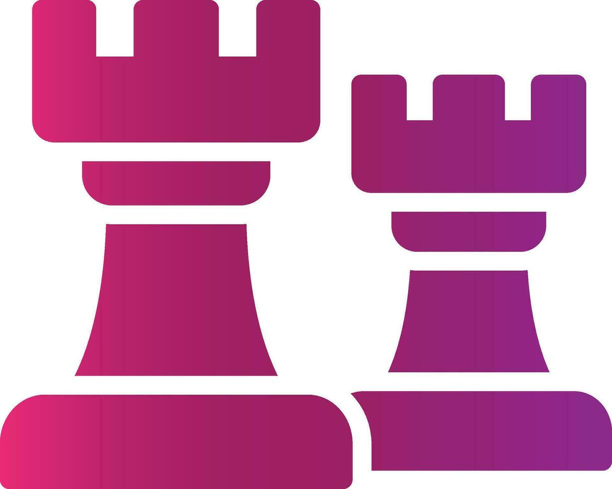 design de ícone criativo de torres de xadrez vetor