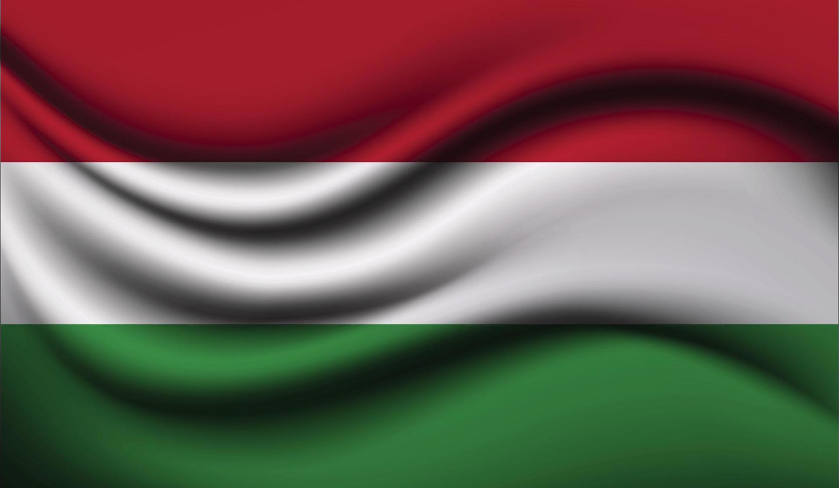 desenho de bandeira ondulante realista da Hungria vetor
