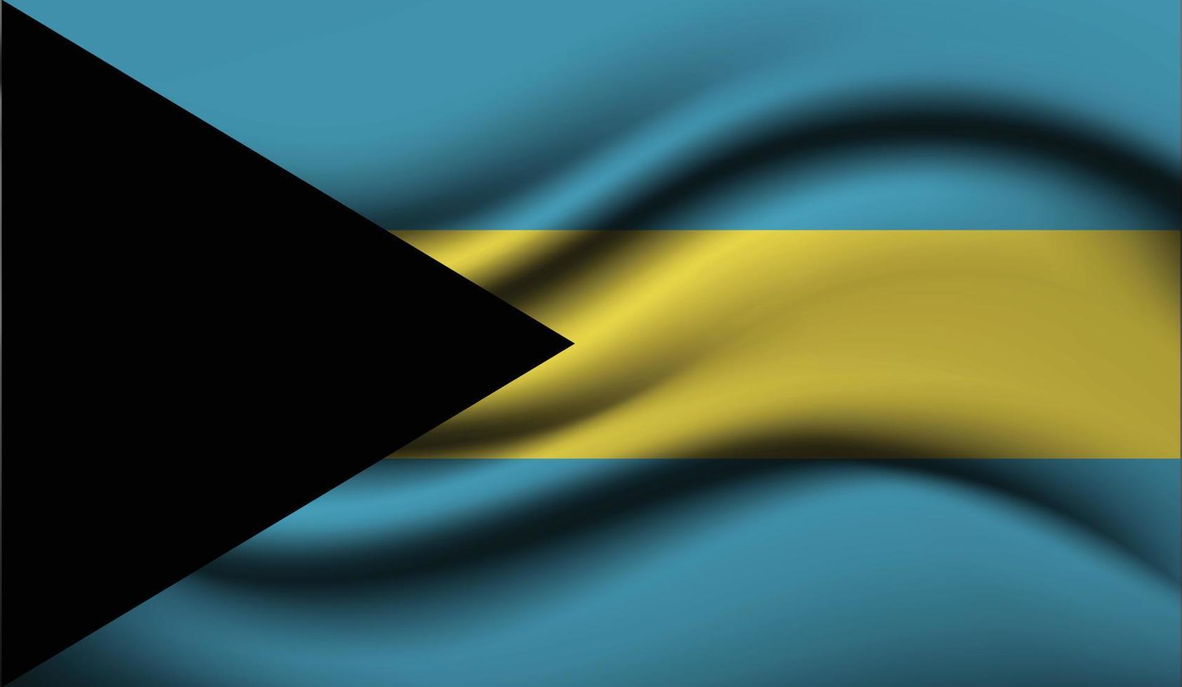 desenho realista de bandeira de ondulação das bahamas vetor