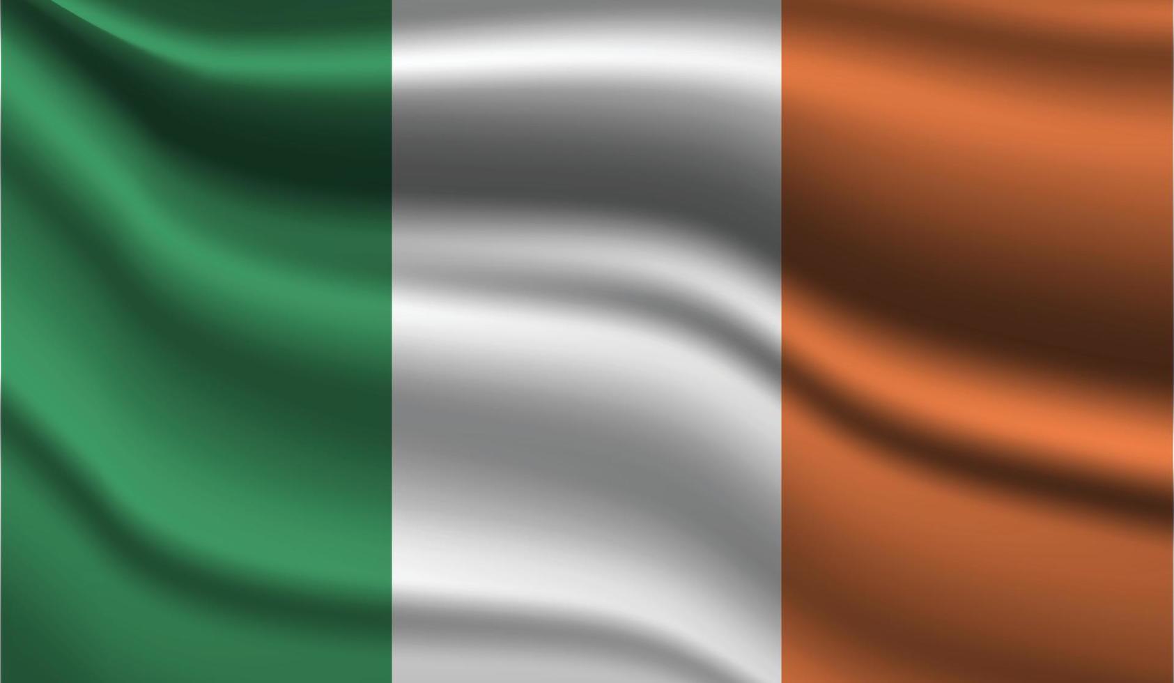 design moderno realista da bandeira da irlanda vetor