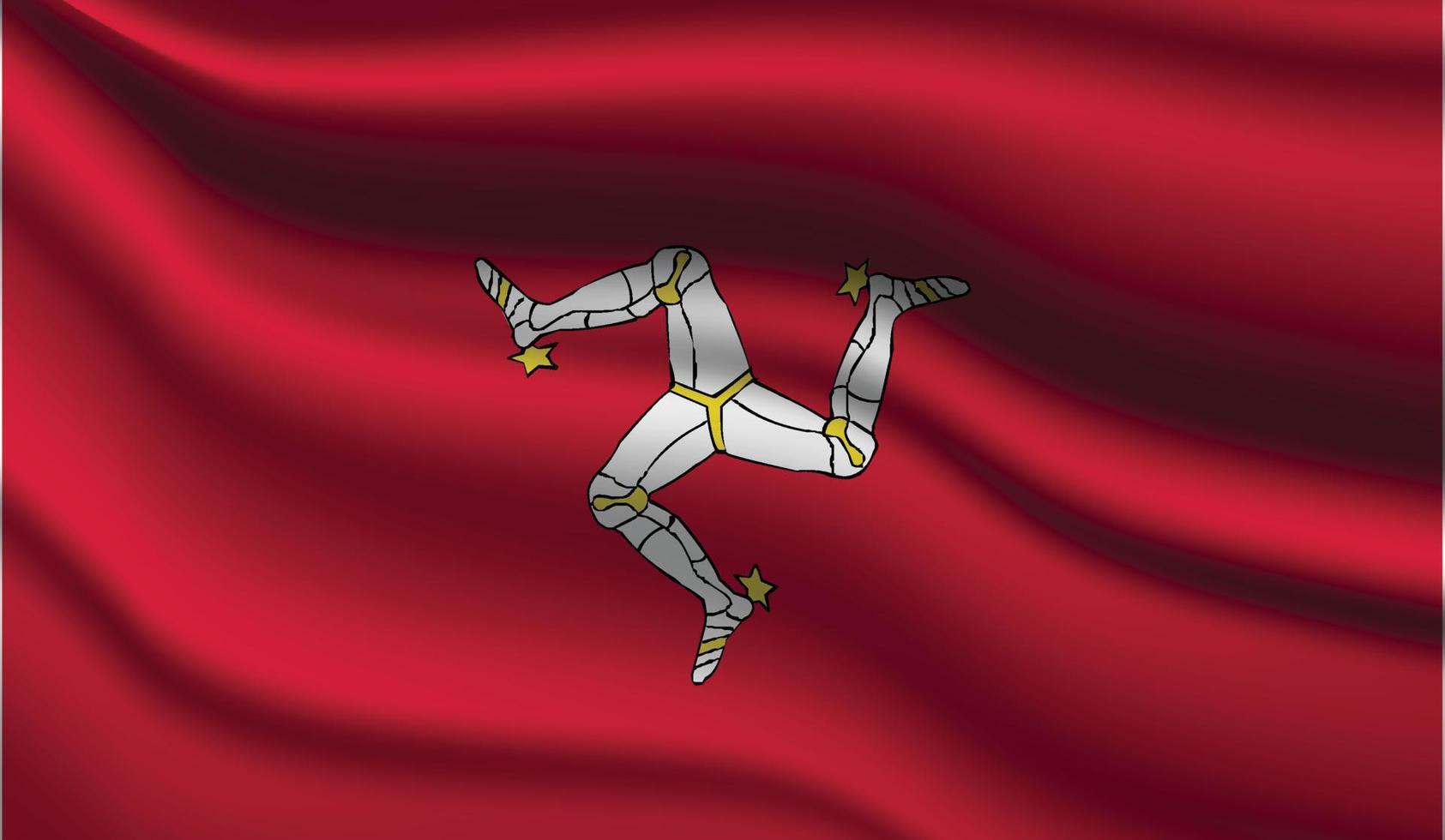 design moderno realista da bandeira da ilha de man vetor