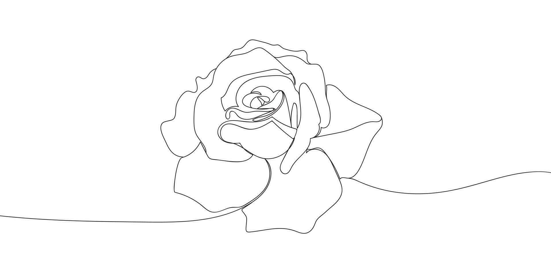 rosa flor dentro solteiro contínuo linha desenhando estilo para logotipo ou emblema. moderno vetor ilustração