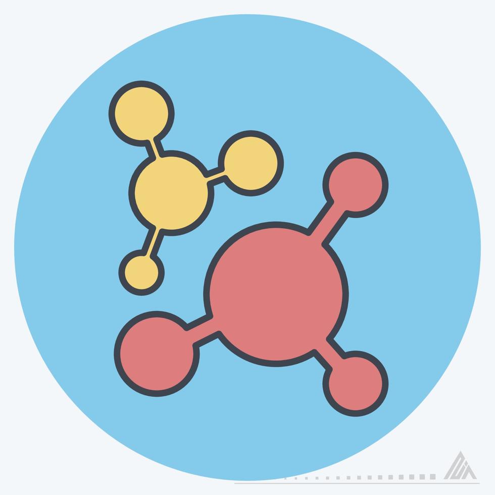 vetor de ícone da molécula 2 - estilo companheiro de cor