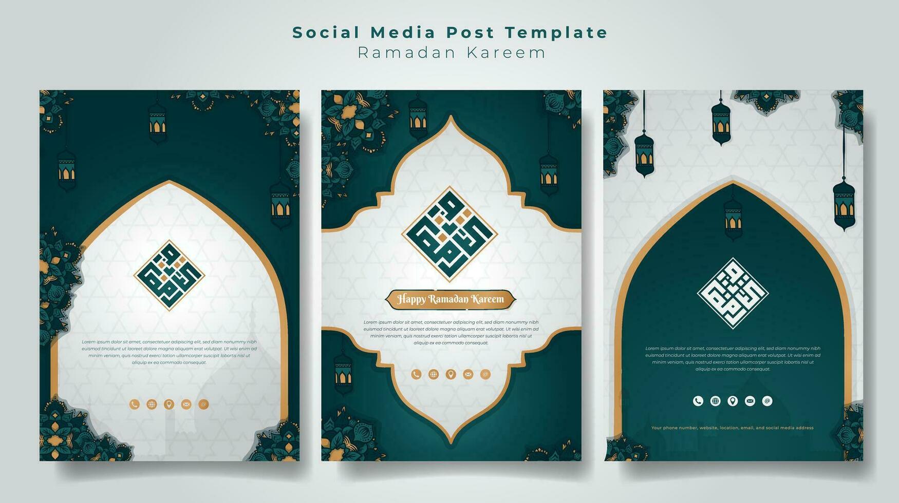 social meios de comunicação postar modelo com islâmico ornamental mão desenhado fundo para Ramadã publicidade Projeto vetor