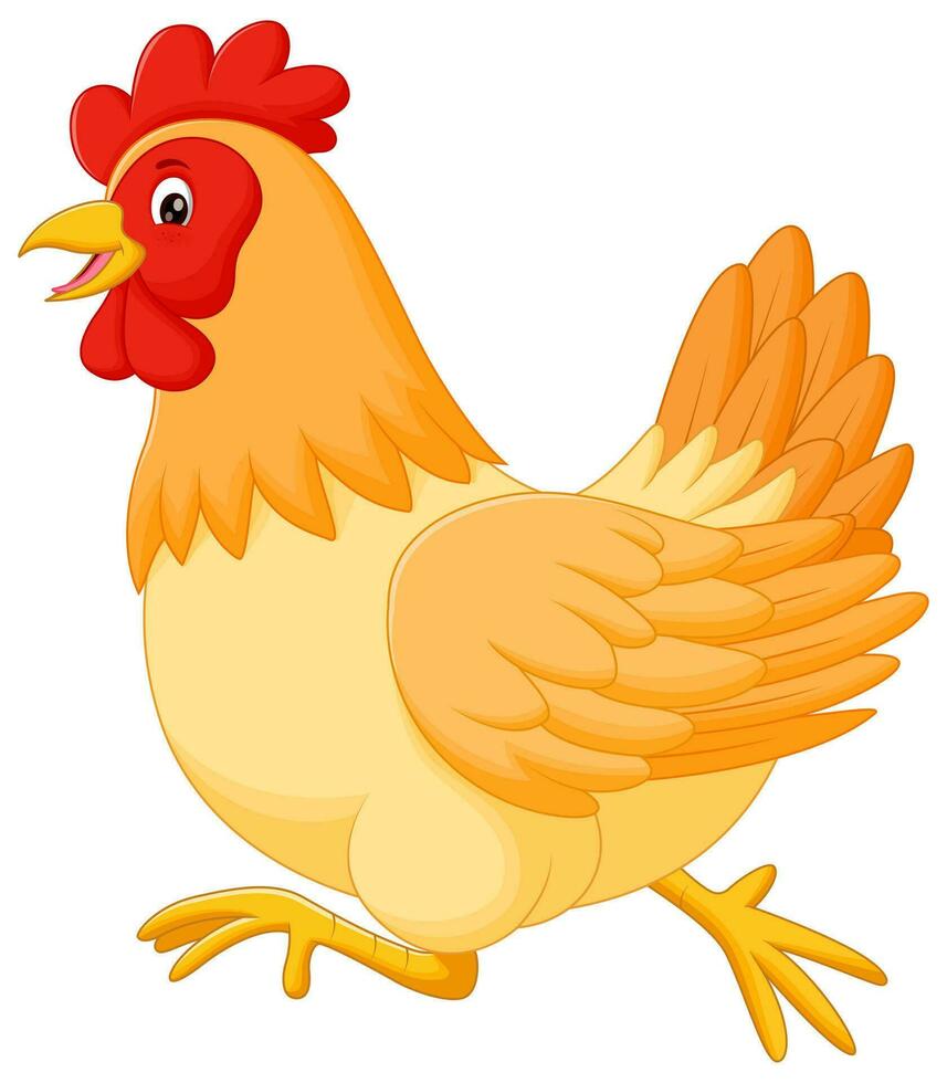 fofa galinha desenho animado corrida vetor ilustração. animal natureza ícone conceito isolado Prêmio vetor