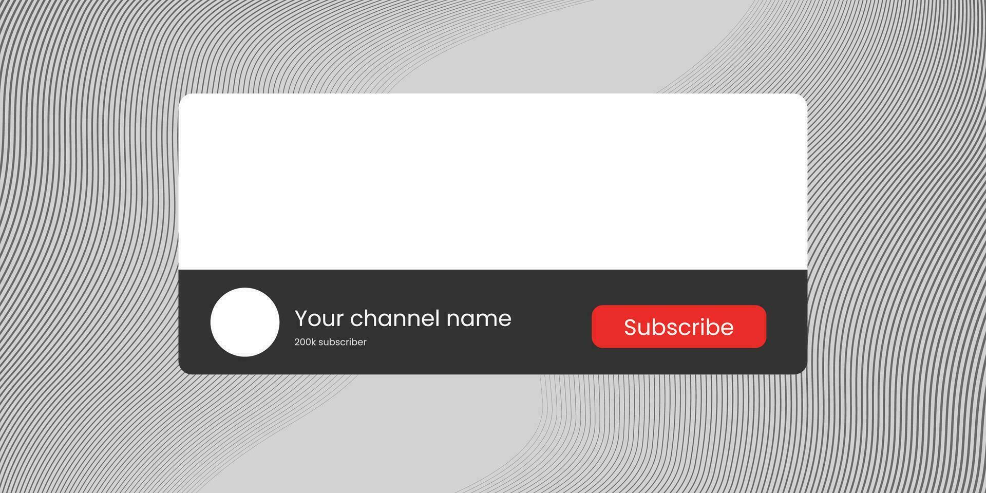 Youtube canal nome mais baixo terceiro com conteúdo espaço reservado. espaço reservado para canal logotipo. vetor ilustração