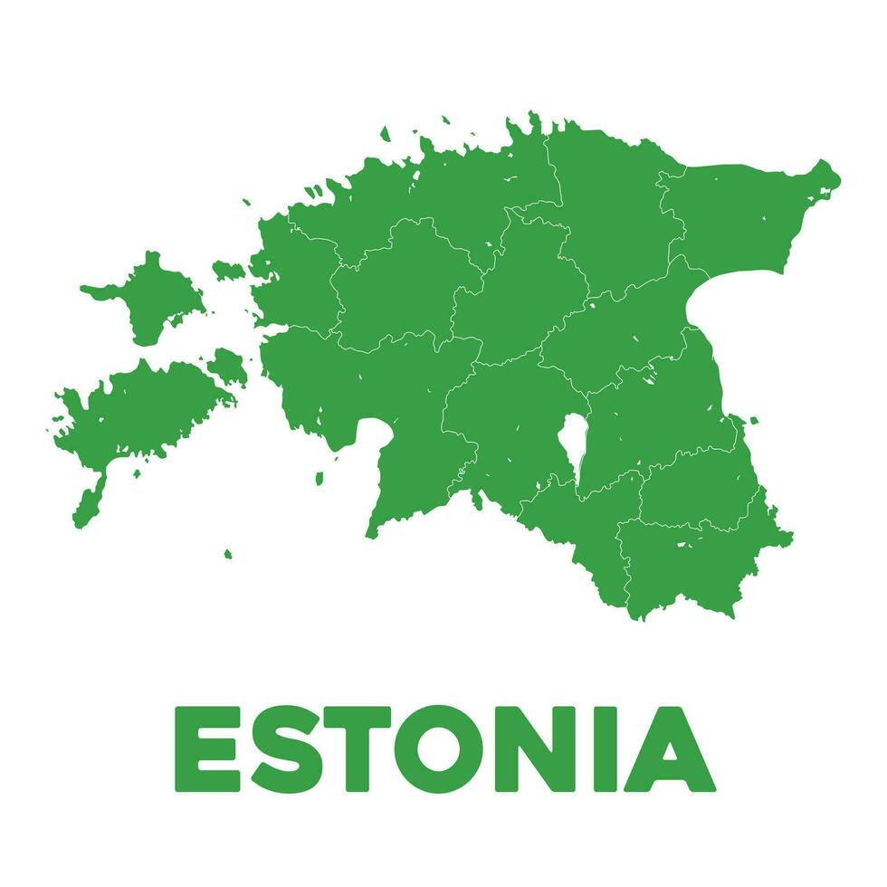 detalhado Estônia mapa vetor
