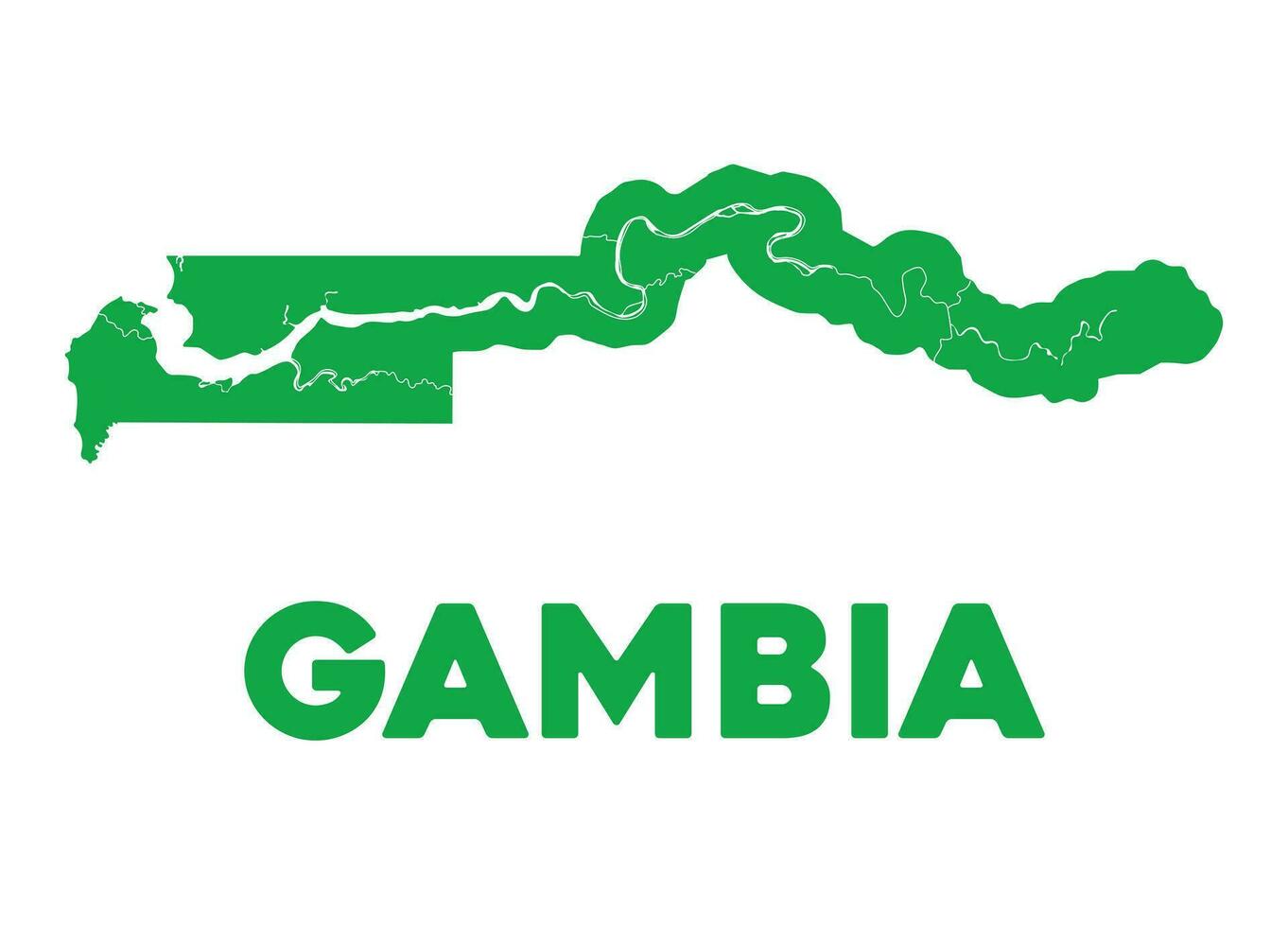 detalhado Gâmbia mapa vetor