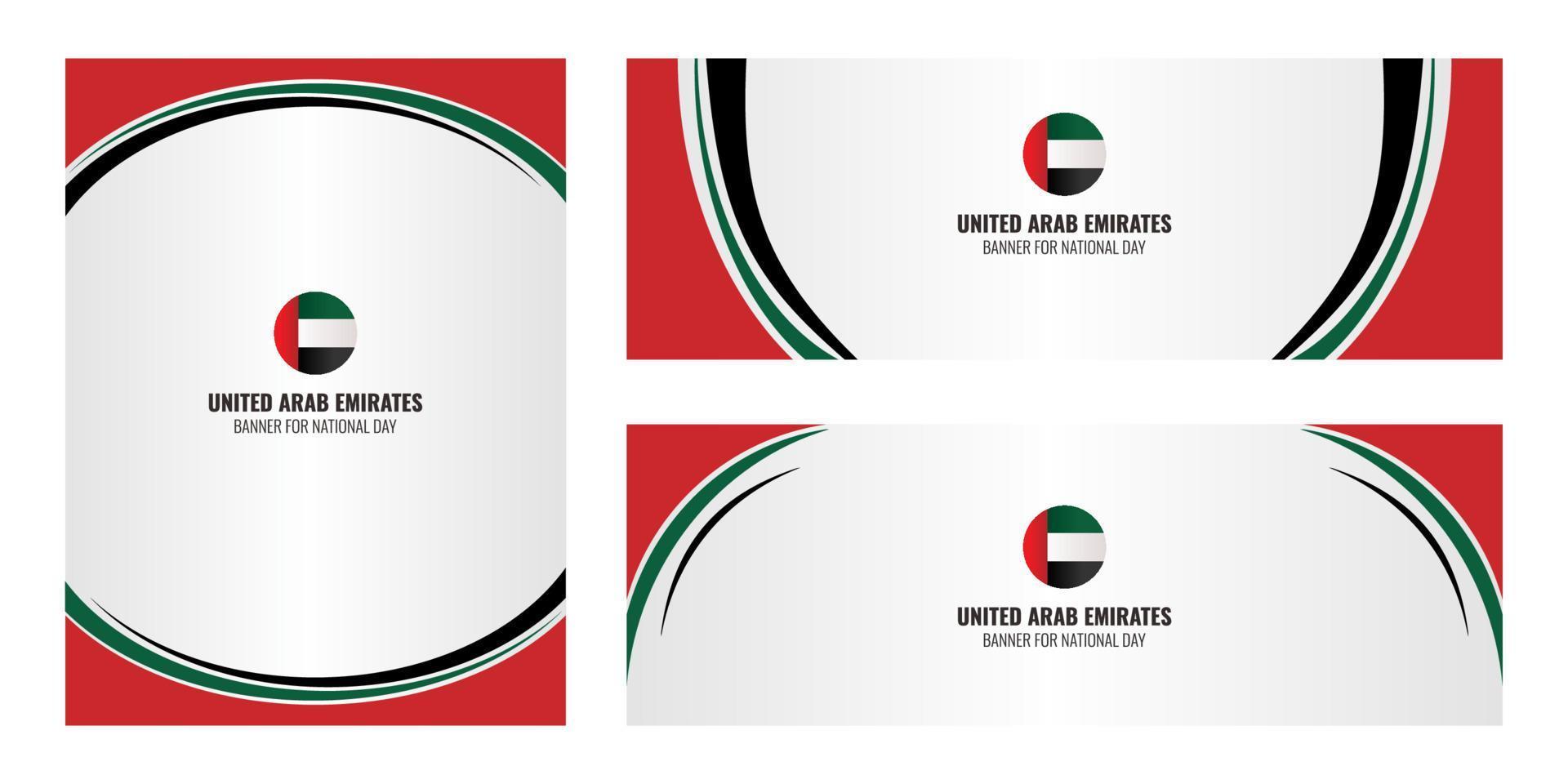 banner da capa dos Emirados Árabes Unidos comemora o dia nacional. vetor