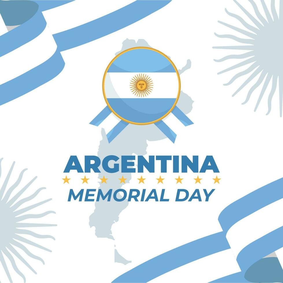 memorial dia ilustração vetor plano de fundo.o dia do Argentina memorial dia. vetor eps 10