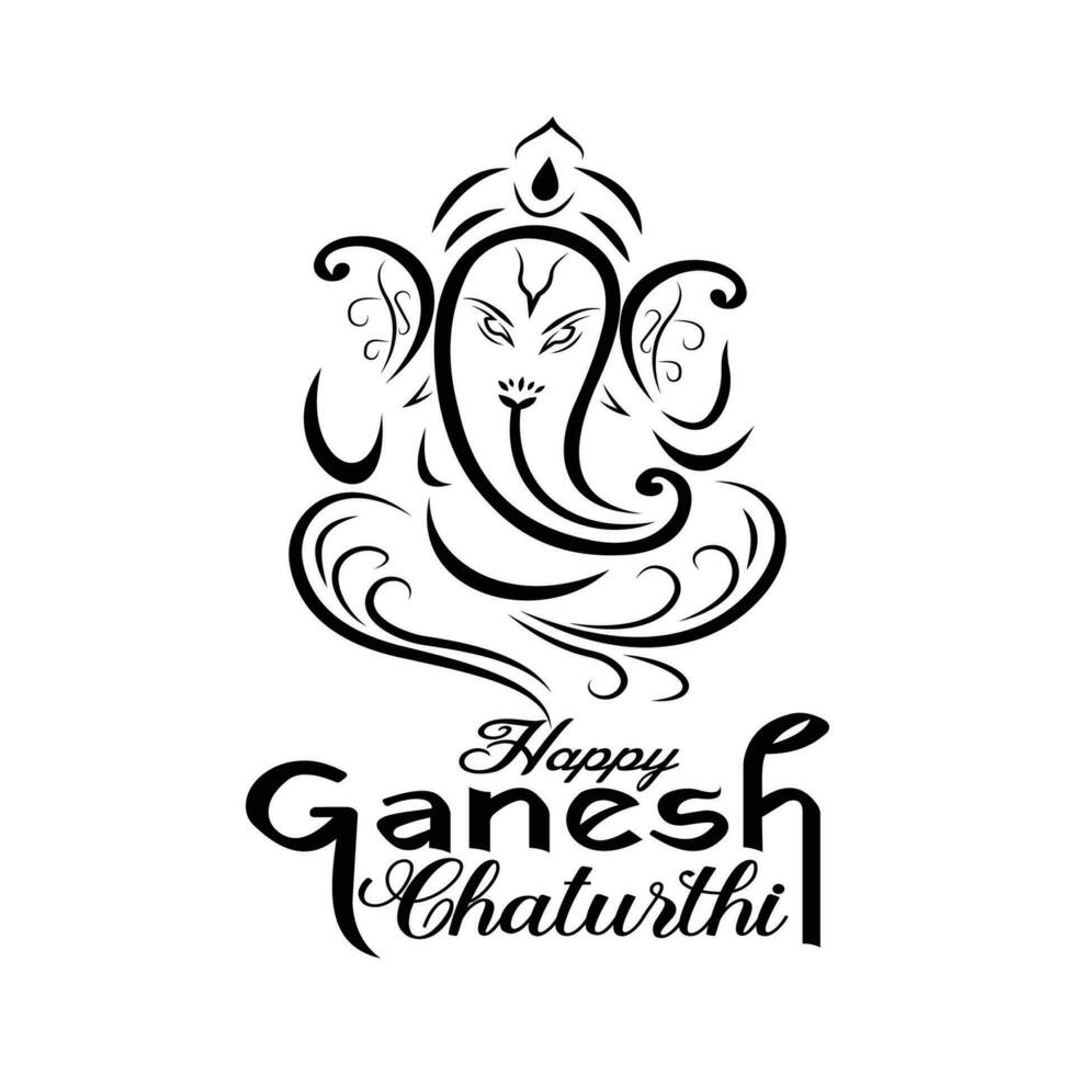 feliz ganesh chaturthi festival desejando cartão vetor