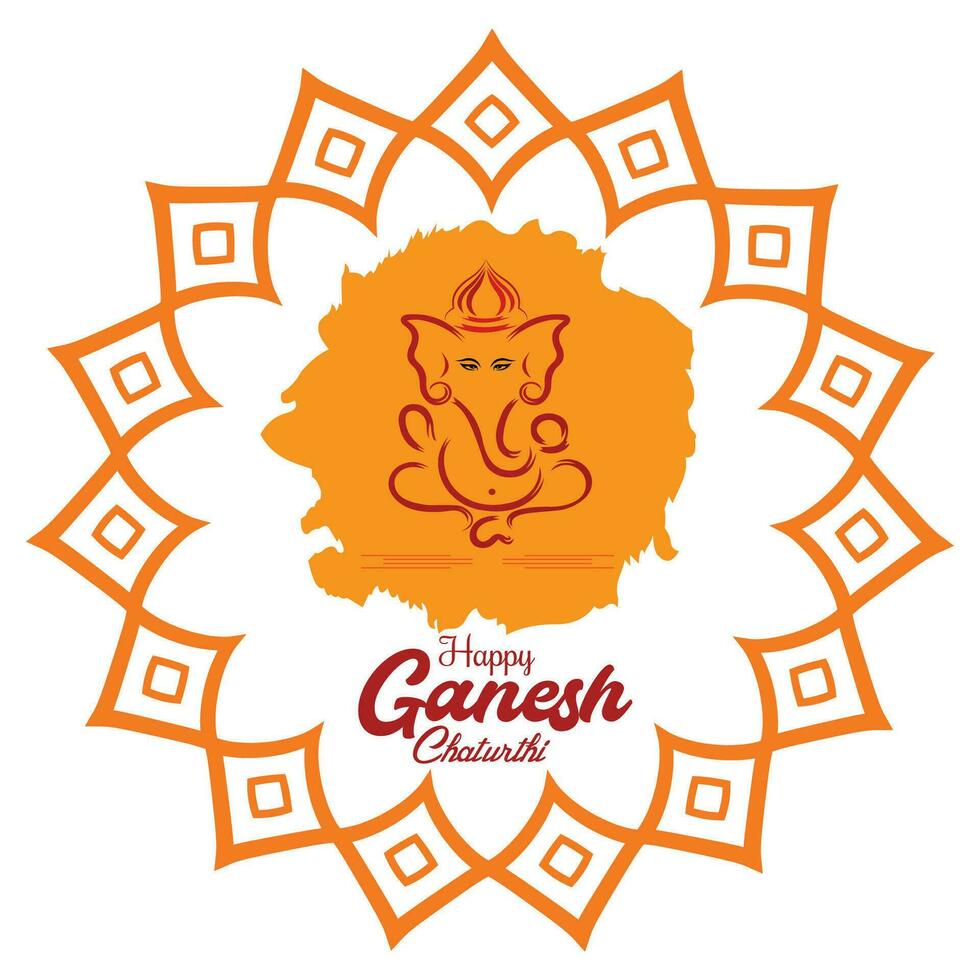 feliz ganesh chaturthi festival desejando cartão vetor