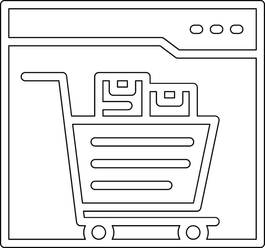 ícone de vetor de compras de comércio eletrônico