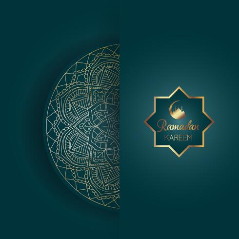 Fundo decorativo de Ramadan Kareem com design de mandala vetor