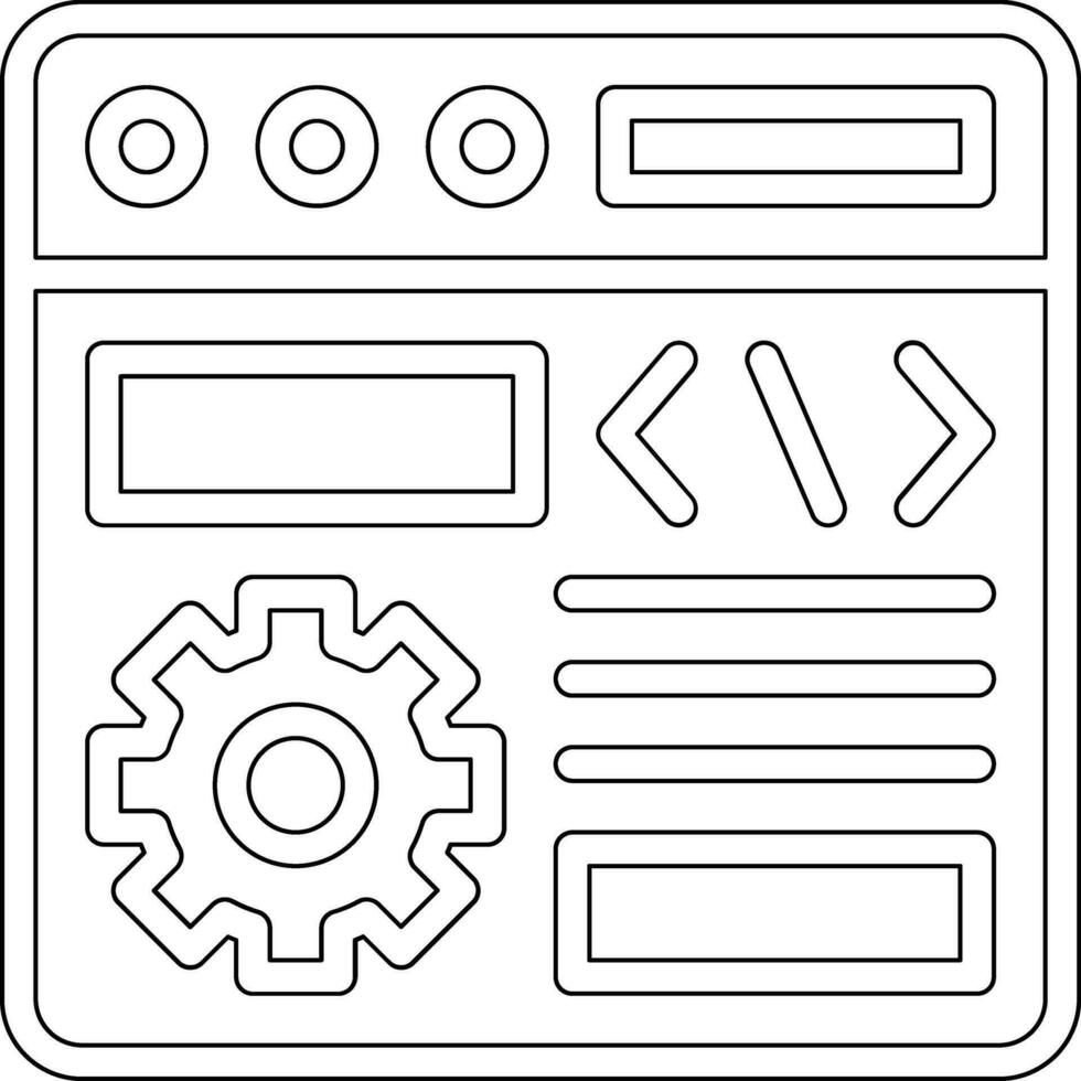 ícone de vetor de configuração do navegador