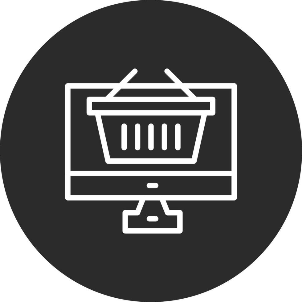 ícone de vetor de cesta de compras on-line