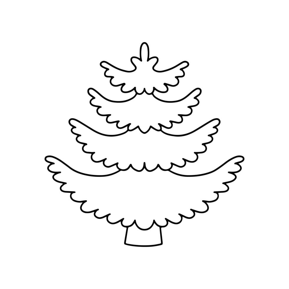 esboço da árvore de natal. ilustração vetorial vetor