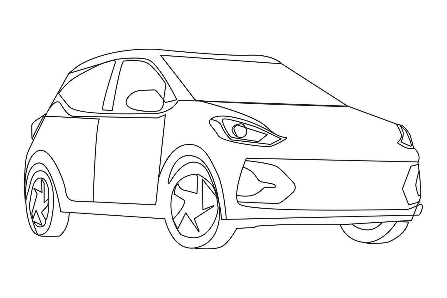 carro dentro contínuo 1 linha desenho. veículo carro auto vetor ícone. isolado em branco fundo. vetor ilustração