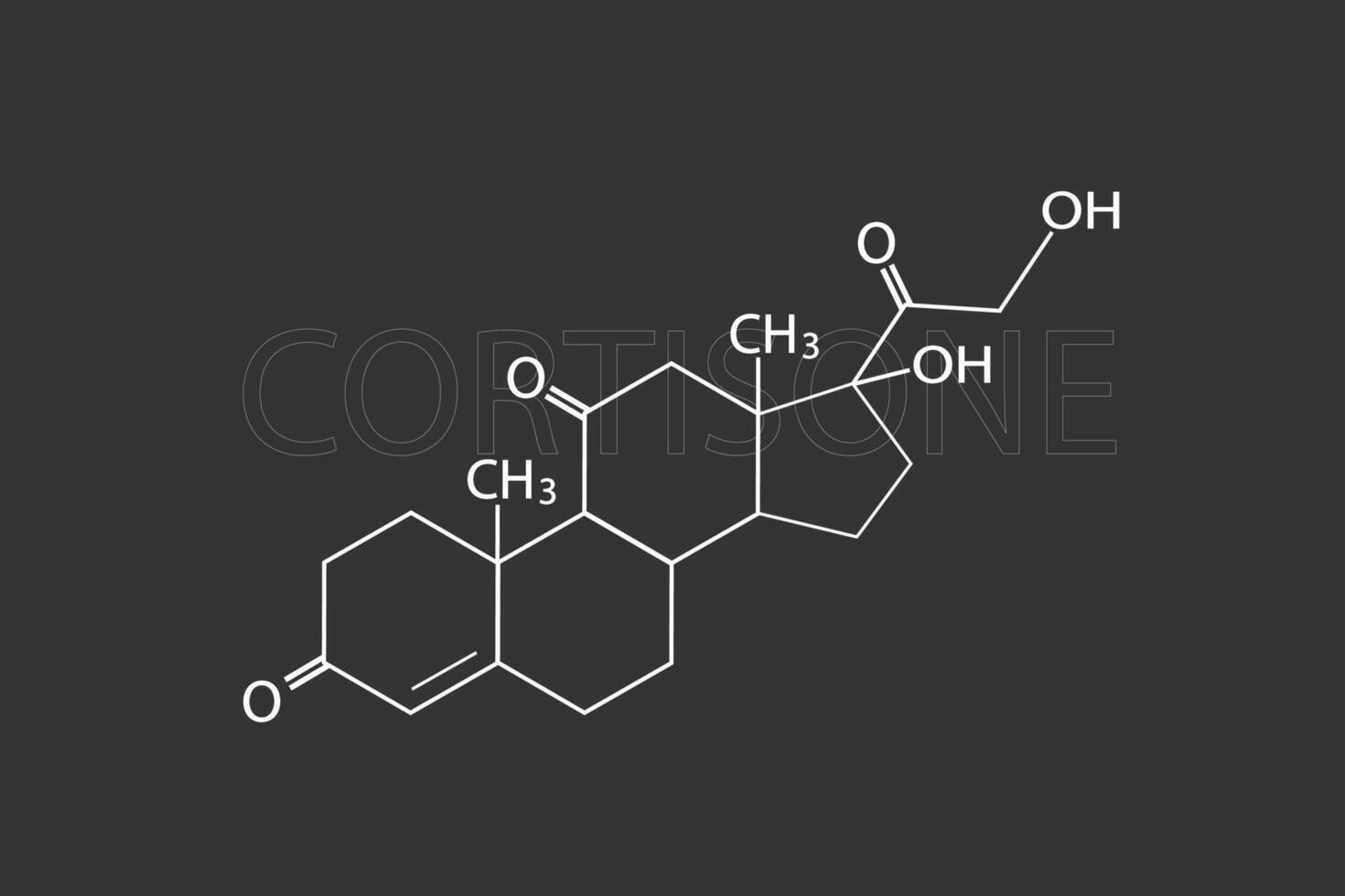 cortisona molecular esquelético químico Fórmula vetor