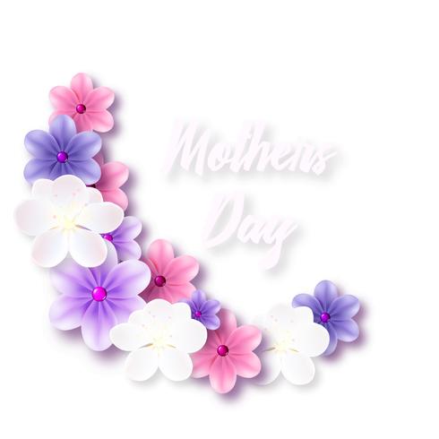 Ilustração para o dia das mães com flores delicadas vetor