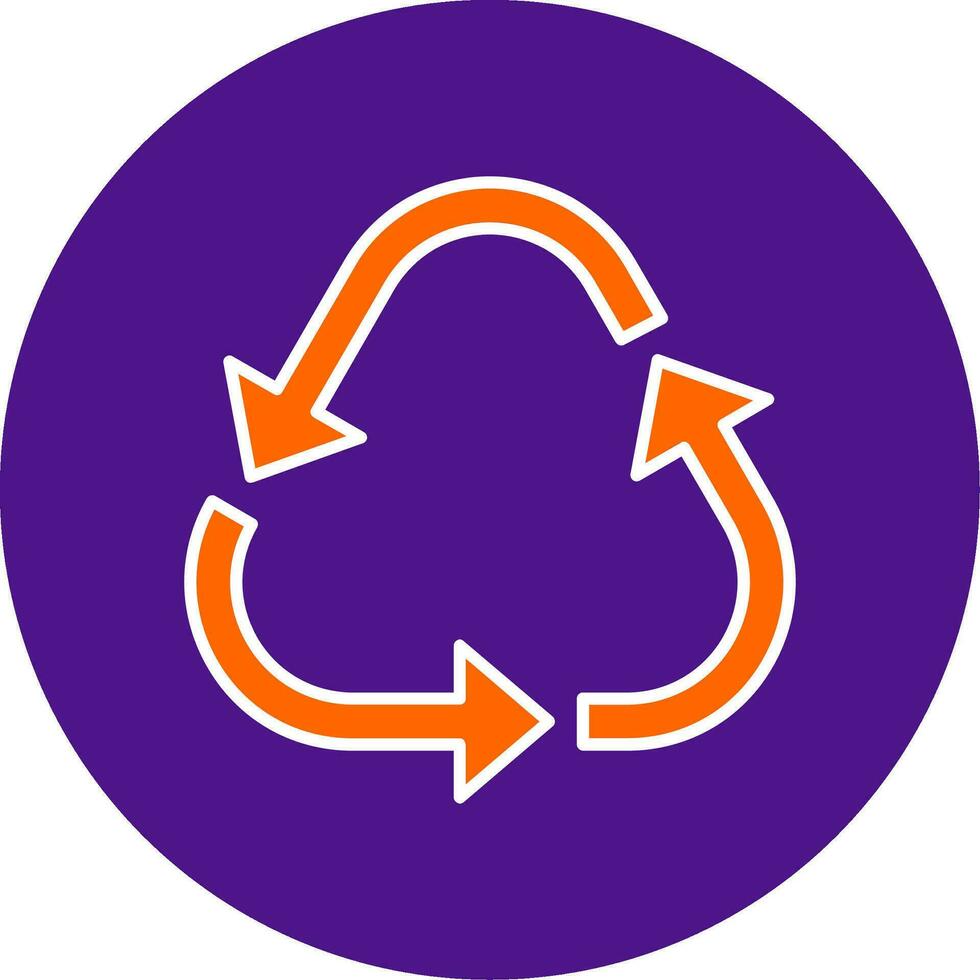 reciclar linha preenchidas círculo ícone vetor