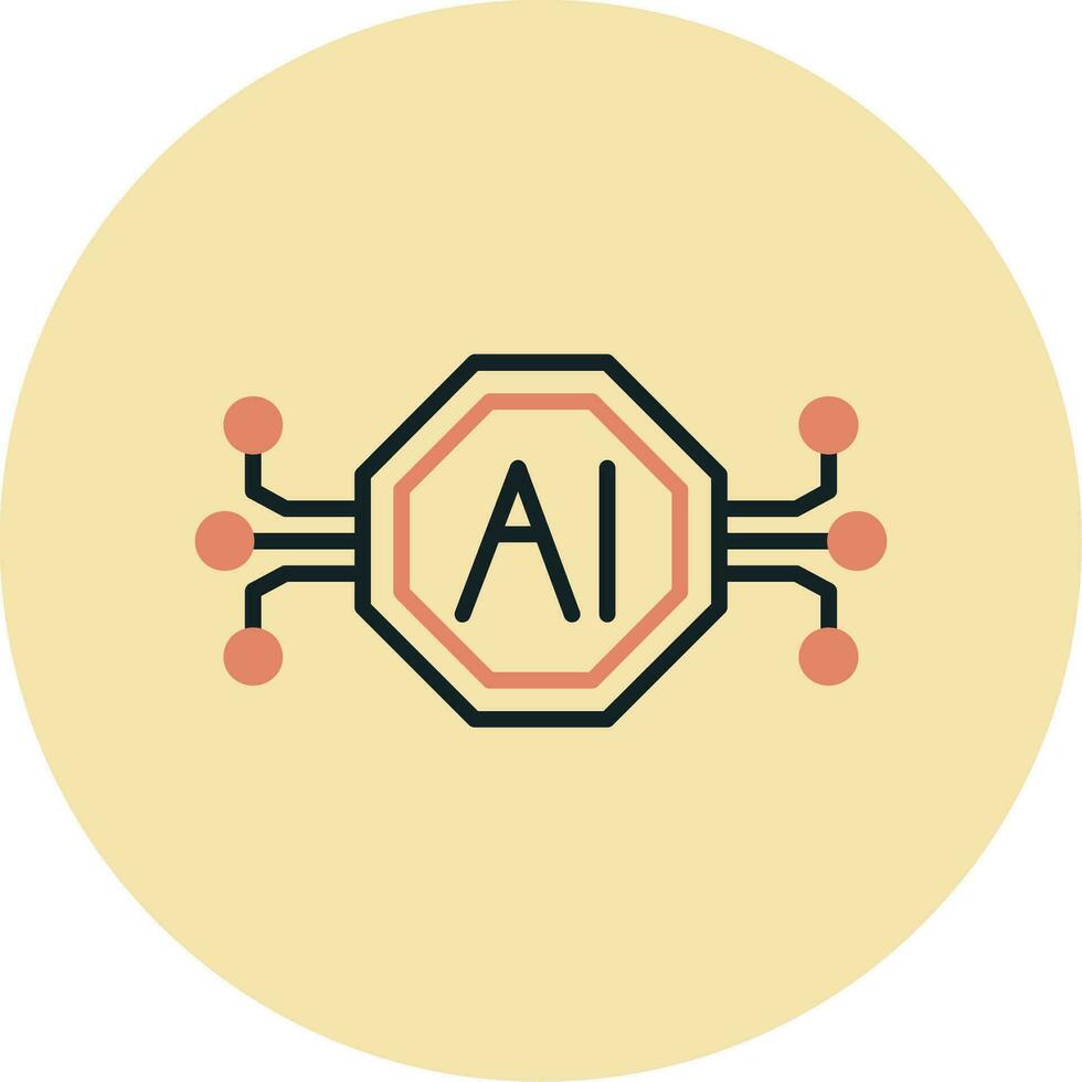 ícone de vetor de inteligência artificial