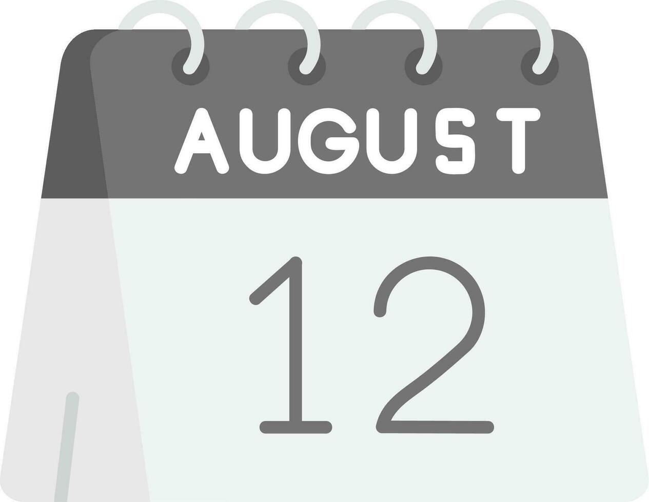 12º do agosto cinzento escala ícone vetor