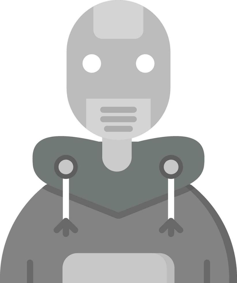 robô cinzento escala ícone vetor