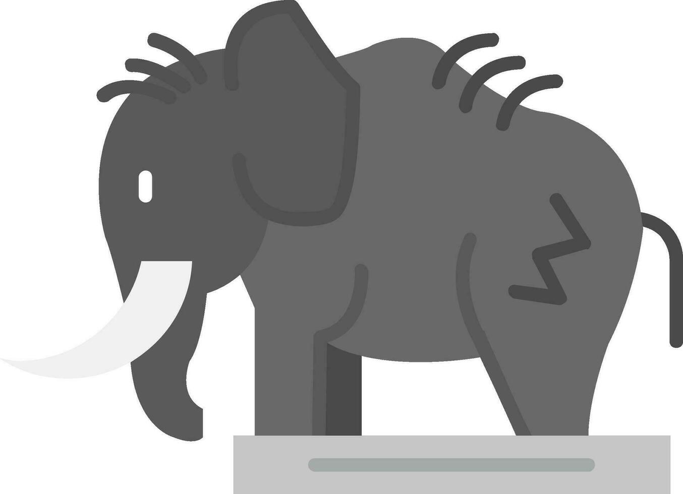 mamute cinzento escala ícone vetor
