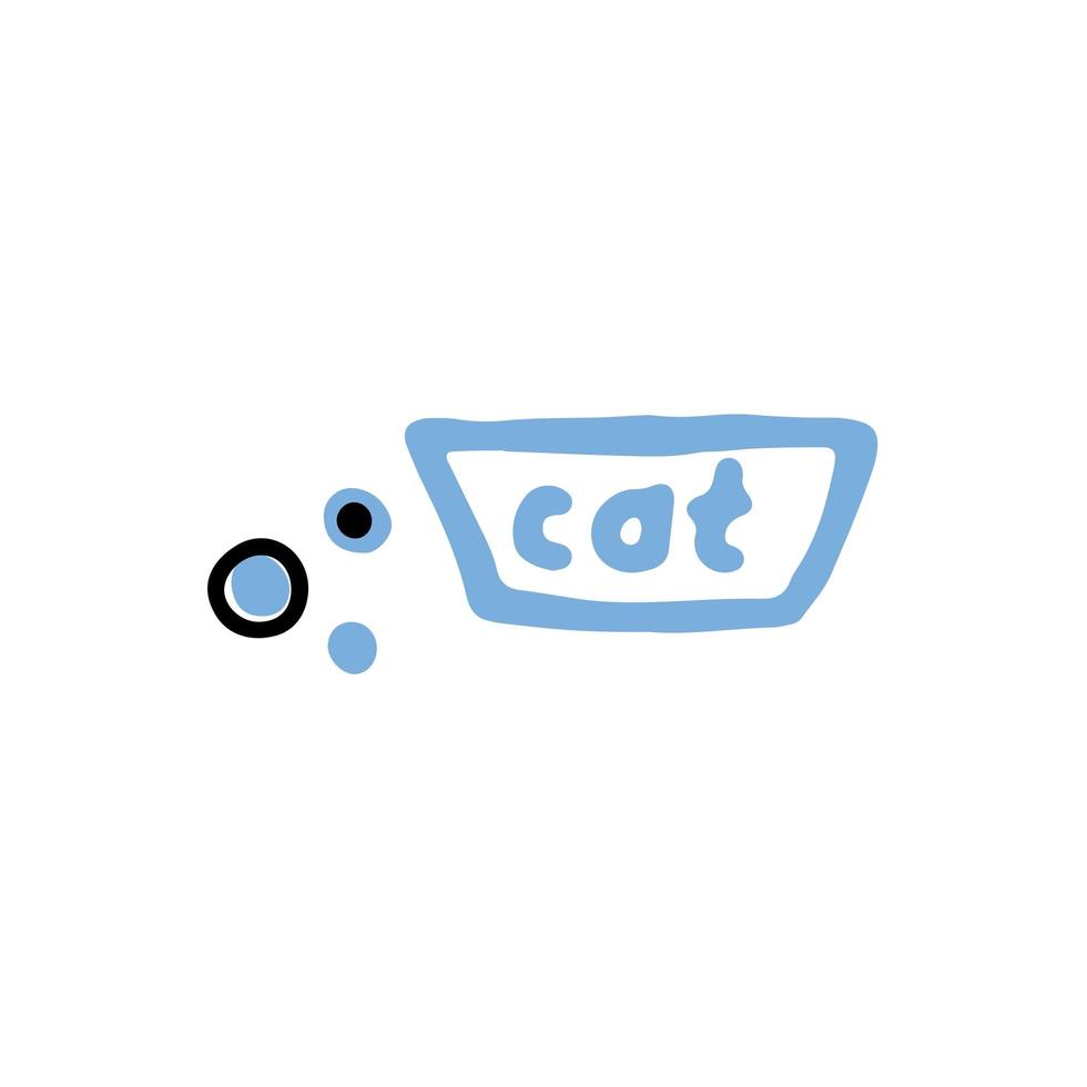 comida de gato de desenho animado, ilustração vetorial de doodle, desenhado à mão vetor