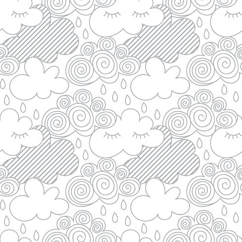 Nuvens no céu, estilo zentangles vetor