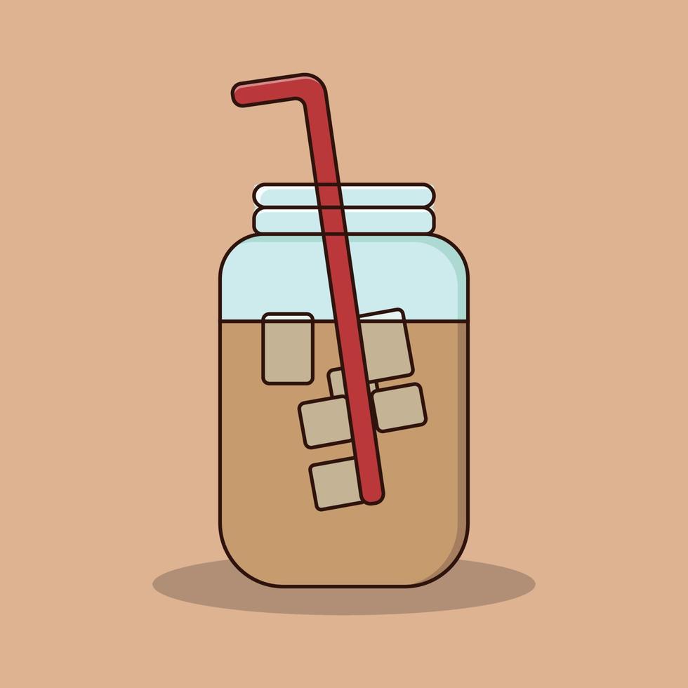 desenho de ilustração vetorial de café gelado vetor