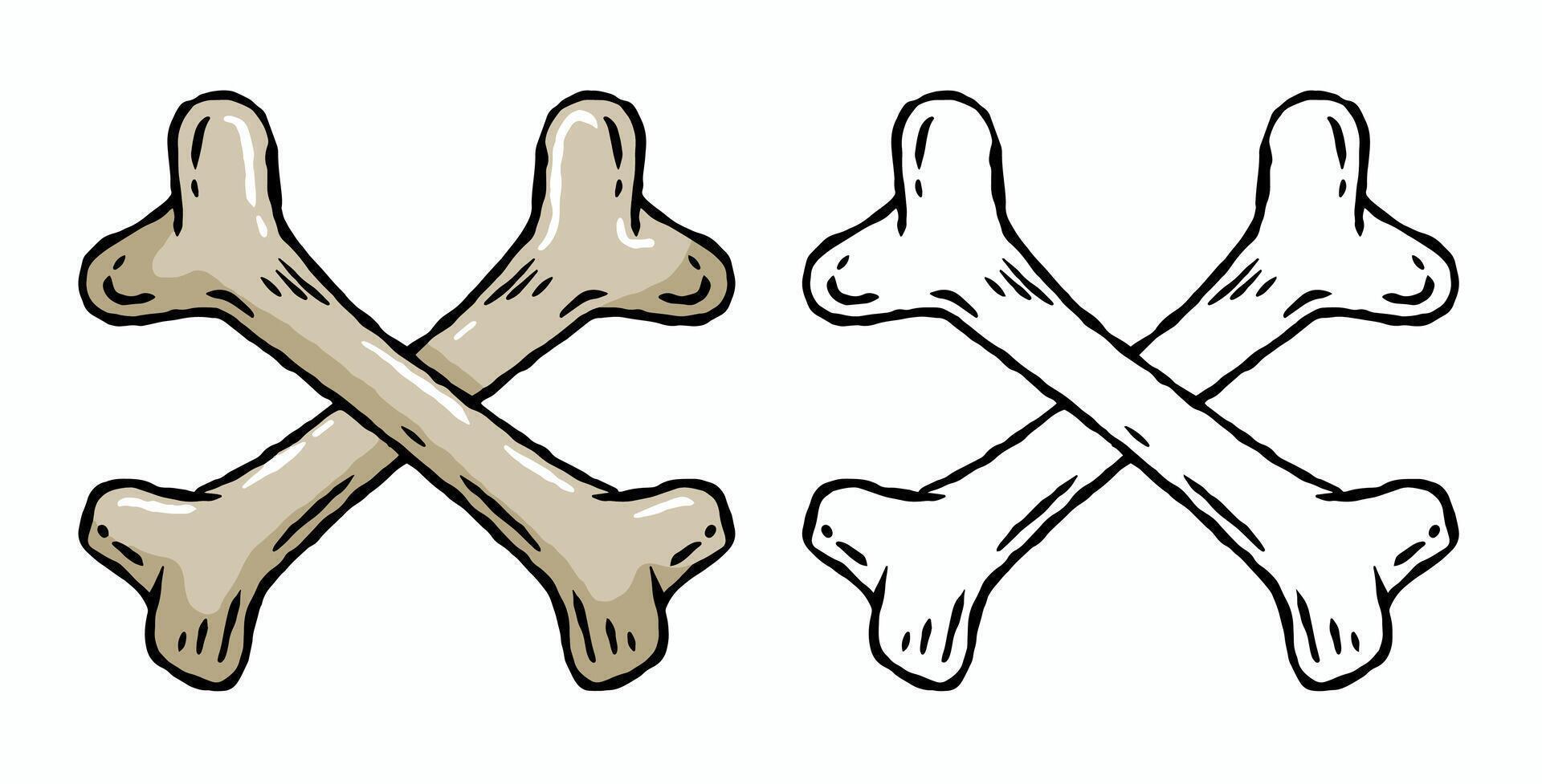 conjunto do ossos. parte do a humano esqueleto. branco cachorro brinquedo. vetor desenho animado e plano ilustração
