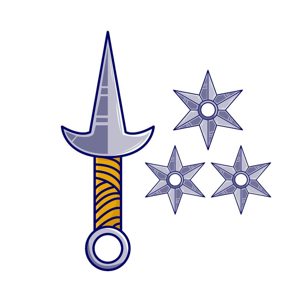 Shuriken com kunai ilustração vetor