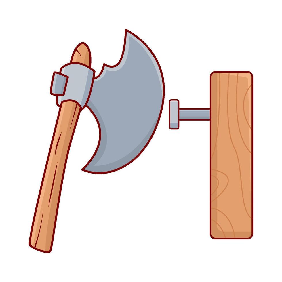 machado bate unhas para dentro madeira ilustração vetor