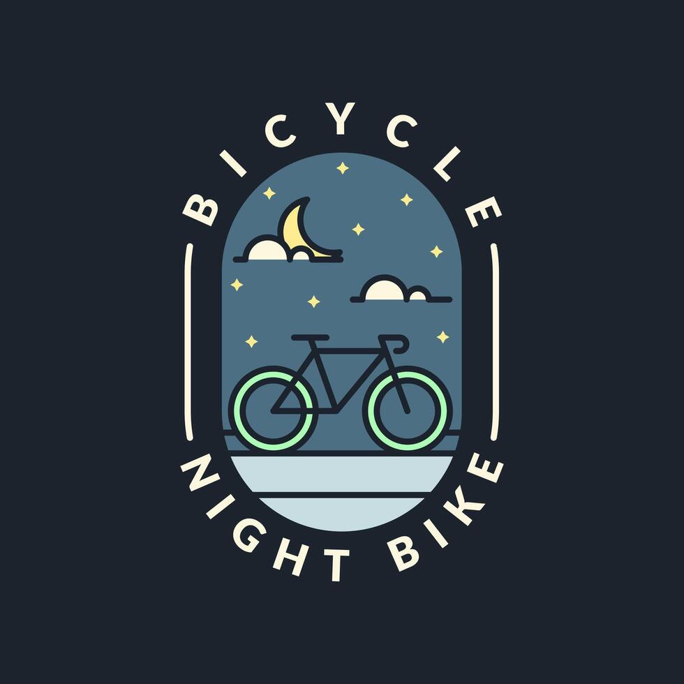 noite ciclismo monoline ou ilustração vetorial de estilo de arte de linha vetor