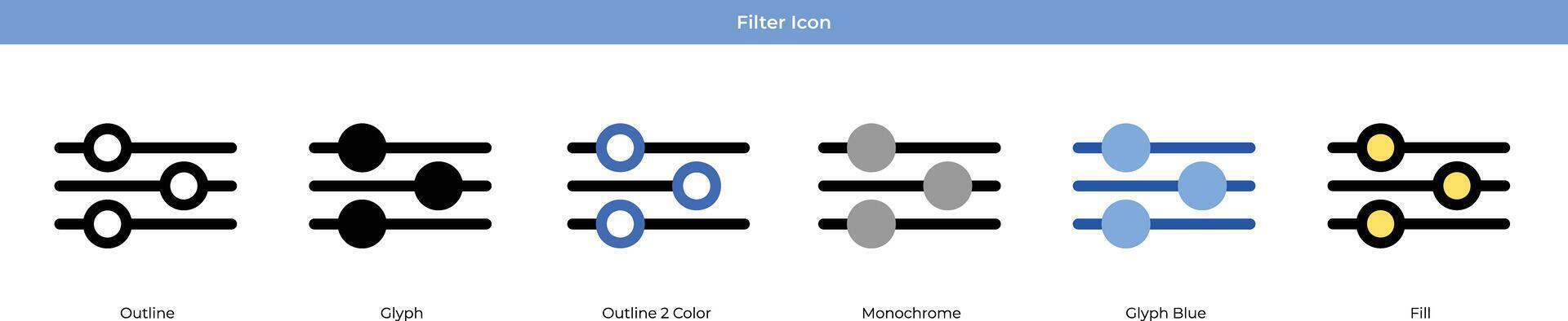 filtro ícone conjunto vetor