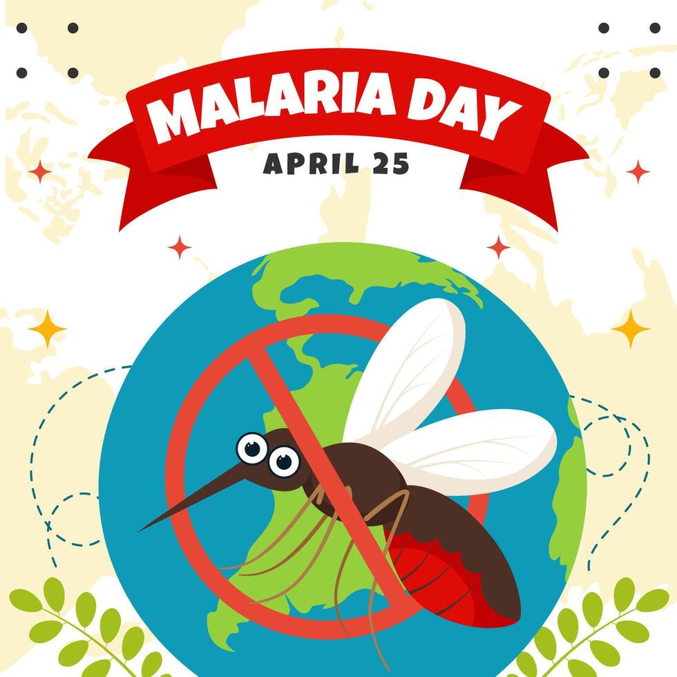 malária dia social meios de comunicação ilustração plano desenho animado mão desenhado modelos fundo vetor